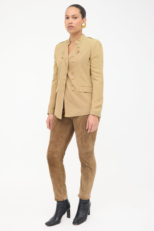 Ralph Lauren Suede Slim Leg Pant