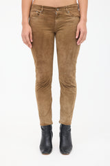 Ralph Lauren Suede Slim Leg Pant