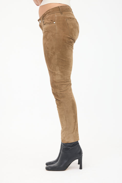 Ralph Lauren Suede Slim Leg Pant