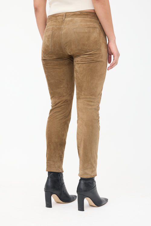 Ralph Lauren Suede Slim Leg Pant