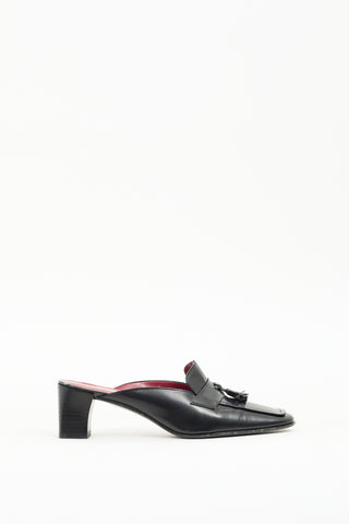 Ralph Lauren Vintage Black Patent Leather Tassel Mule