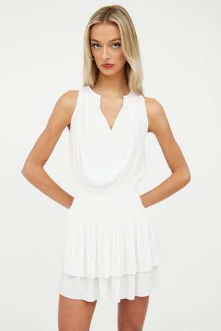 White Netted Mini Dress Ramy Brook