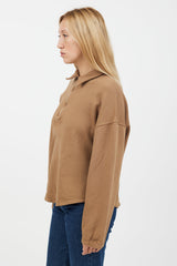 Raquel Allegra Brown Quarter Zip Up Sweater
