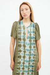 Raquel Allegra Green Tie Dye T-Shirt Maxi Dress