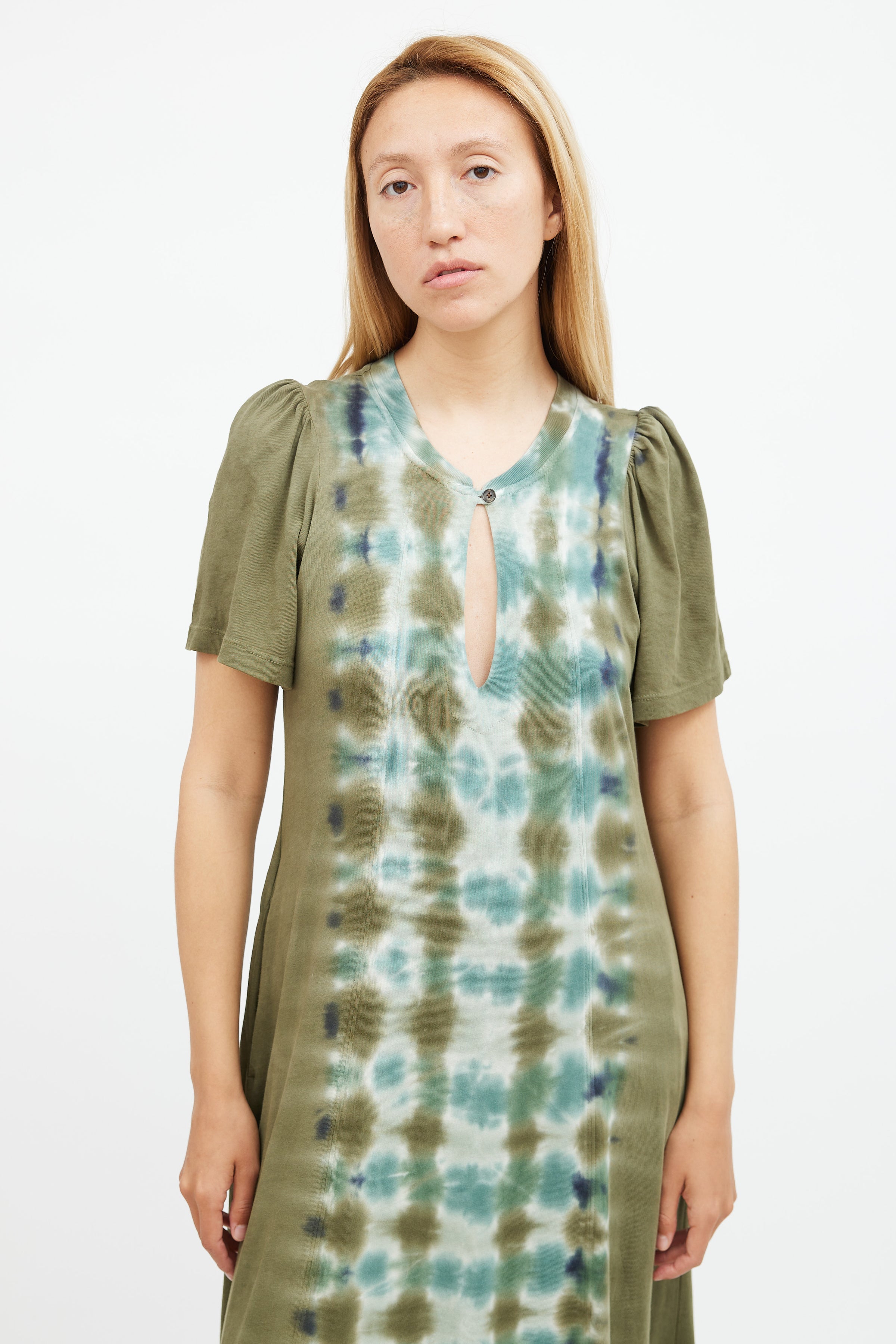 Raquel Allegra // Green Tie Dye T-Shirt Maxi Dress VSP Consignment Raquel Allegra // Green Tie Dye T-Shirt Maxi Dress VSP Consignment