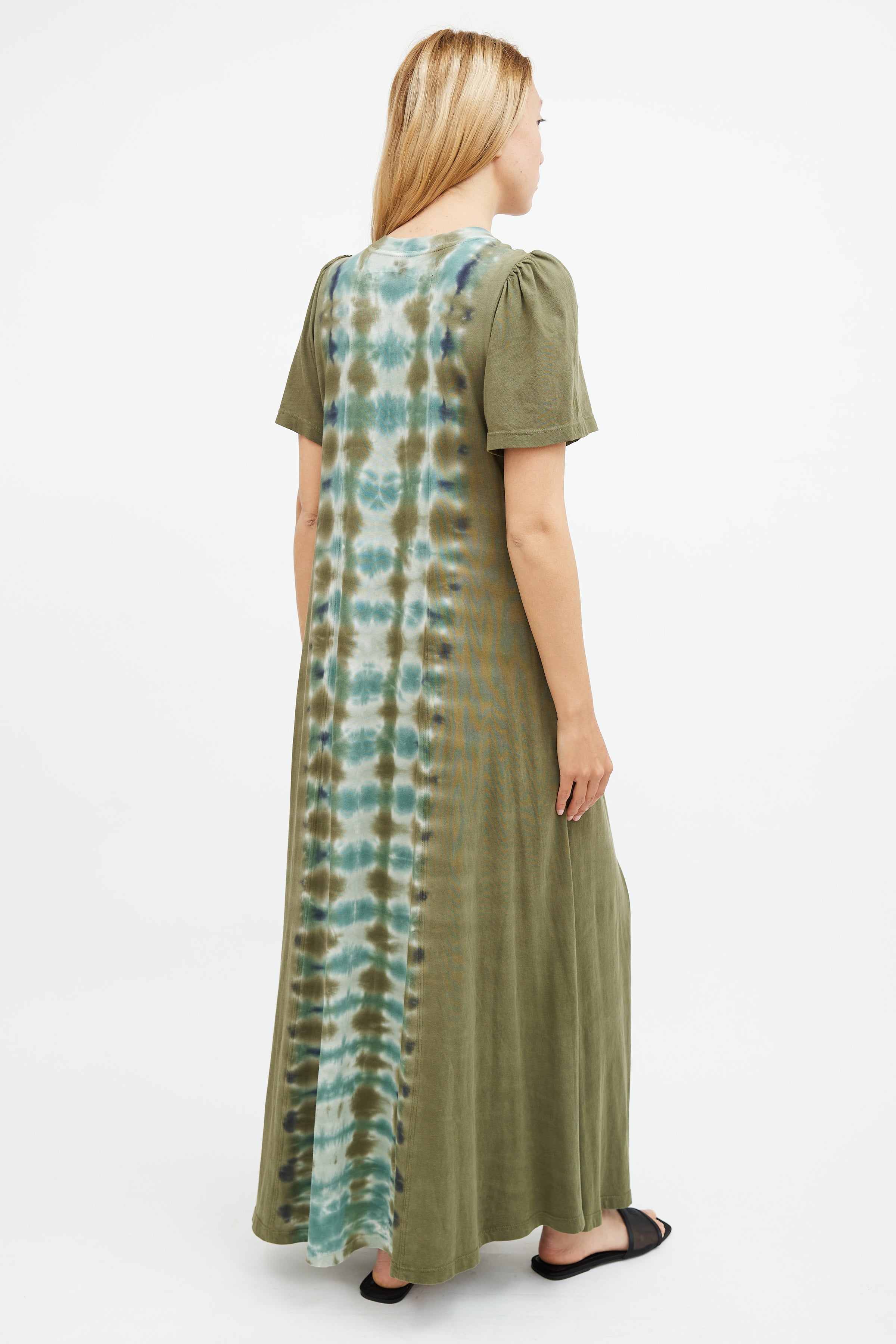 Raquel Allegra // Green Tie Dye T-Shirt Maxi Dress VSP Consignment Raquel Allegra // Green Tie Dye T-Shirt Maxi Dress VSP Consignment