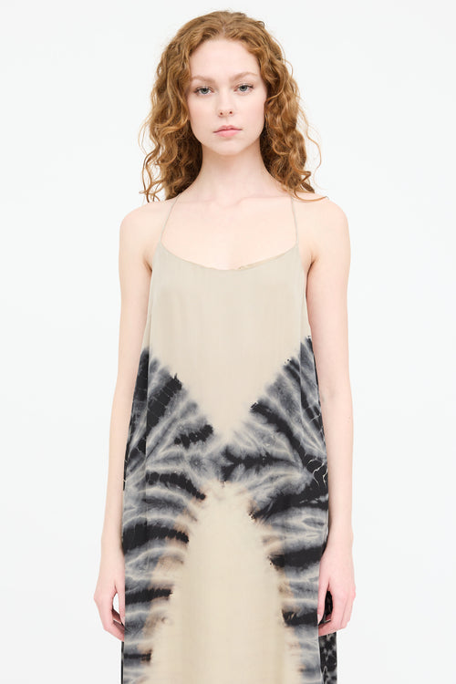 Raquel Allegra Silk Tie Dye Maxi Dress