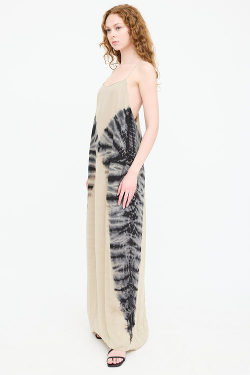 Raquel Allegra Silk Tie Dye Maxi Dress