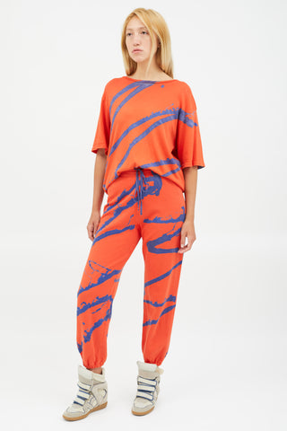 Raquel Allegra Red & Blue Splatter Print Co-Ord Set