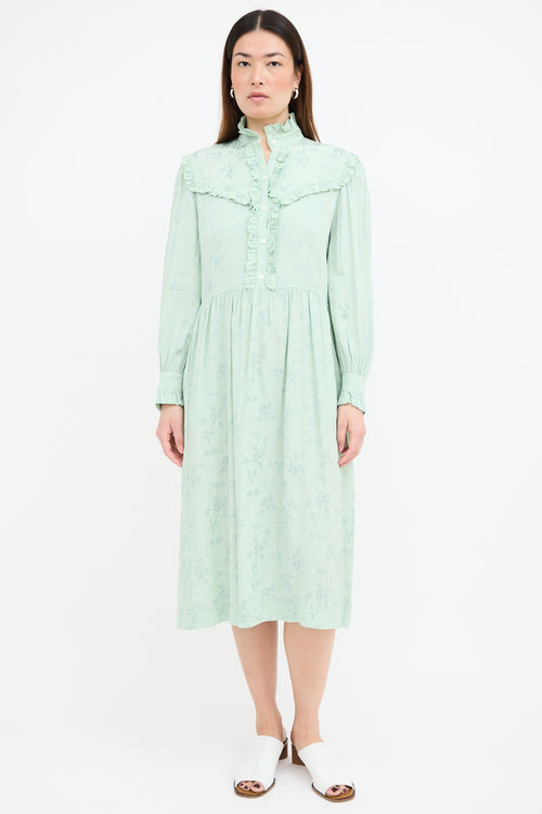 Raquel Allegra Floral Luna Ruffle Dress