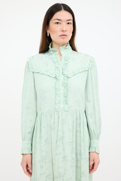 Raquel Allegra Floral Luna Ruffle Dress
