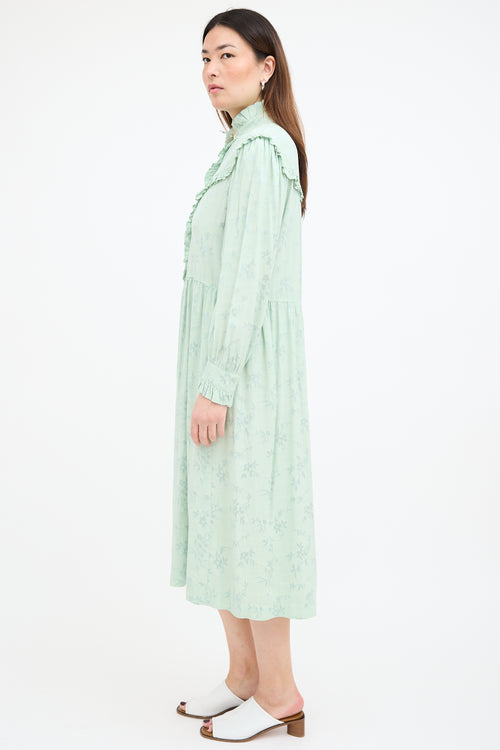 Raquel Allegra Floral Luna Ruffle Dress