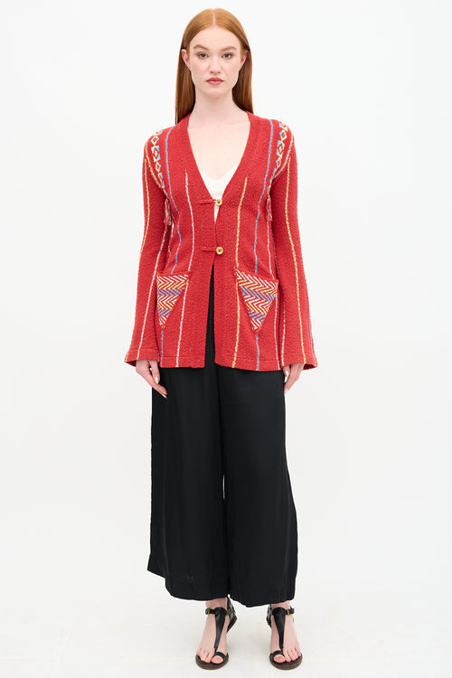 Raquel Allegra Geometric Stripe Cardigan