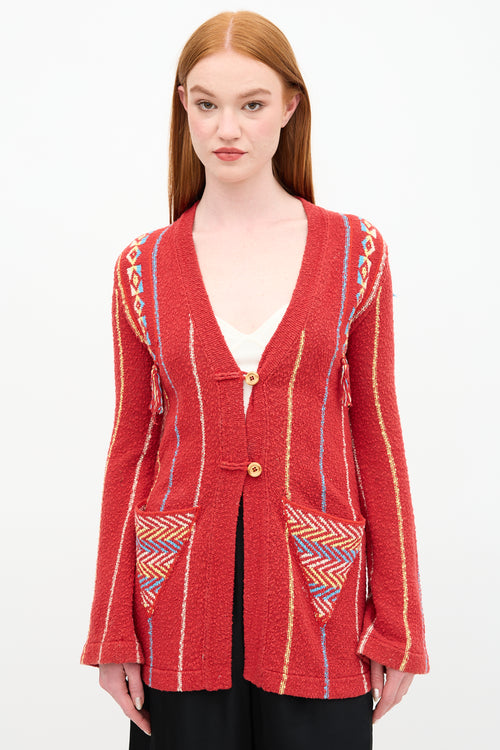 Raquel Allegra Geometric Stripe Cardigan