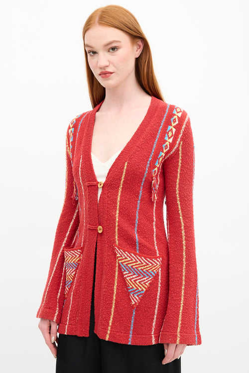Raquel Allegra Geometric Stripe Cardigan