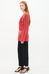 Raquel Allegra Geometric Stripe Cardigan