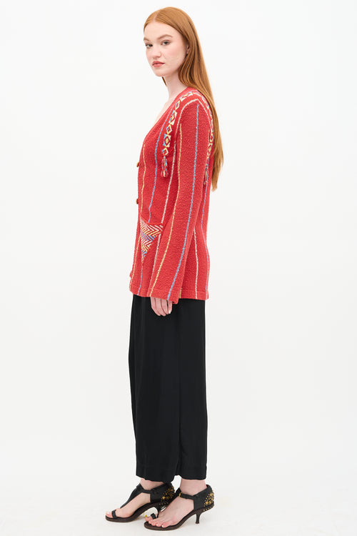 Raquel Allegra Geometric Stripe Cardigan