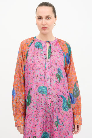 Raquel Allegra Silk Printed Dress