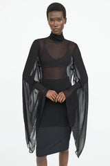 Rat & Boa Sheer Bell Sleeve Dress