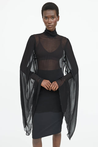 Rat & Boa Sheer Bell Sleeve Dress