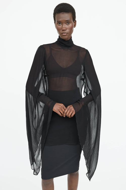 Rat & Boa Sheer Bell Sleeve Dress