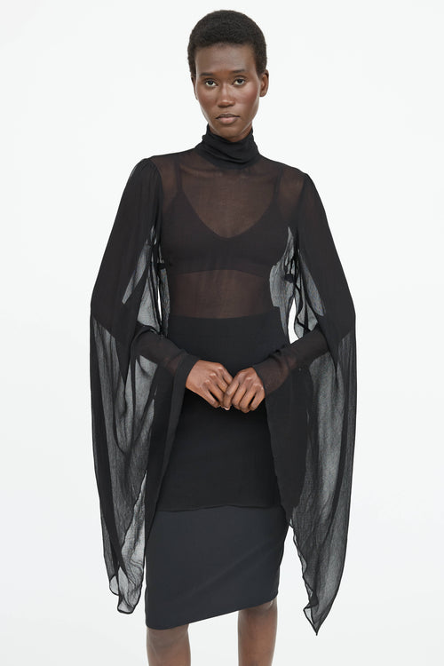 Rat & Boa Sheer Bell Sleeve Dress