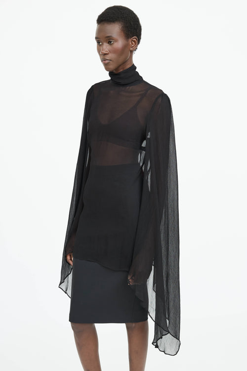 Rat & Boa Sheer Bell Sleeve Dress