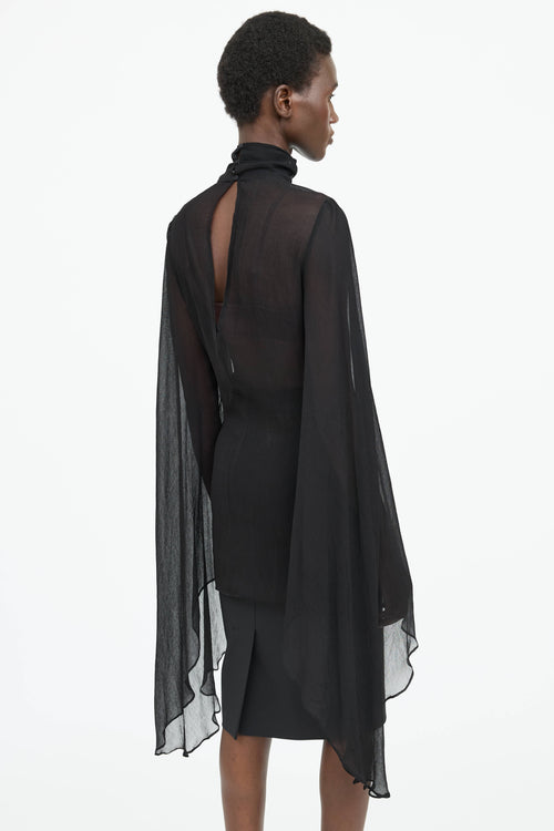 Rat & Boa Sheer Bell Sleeve Dress