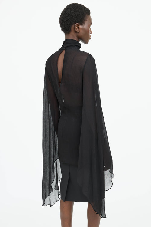 Rat & Boa Sheer Bell Sleeve Dress