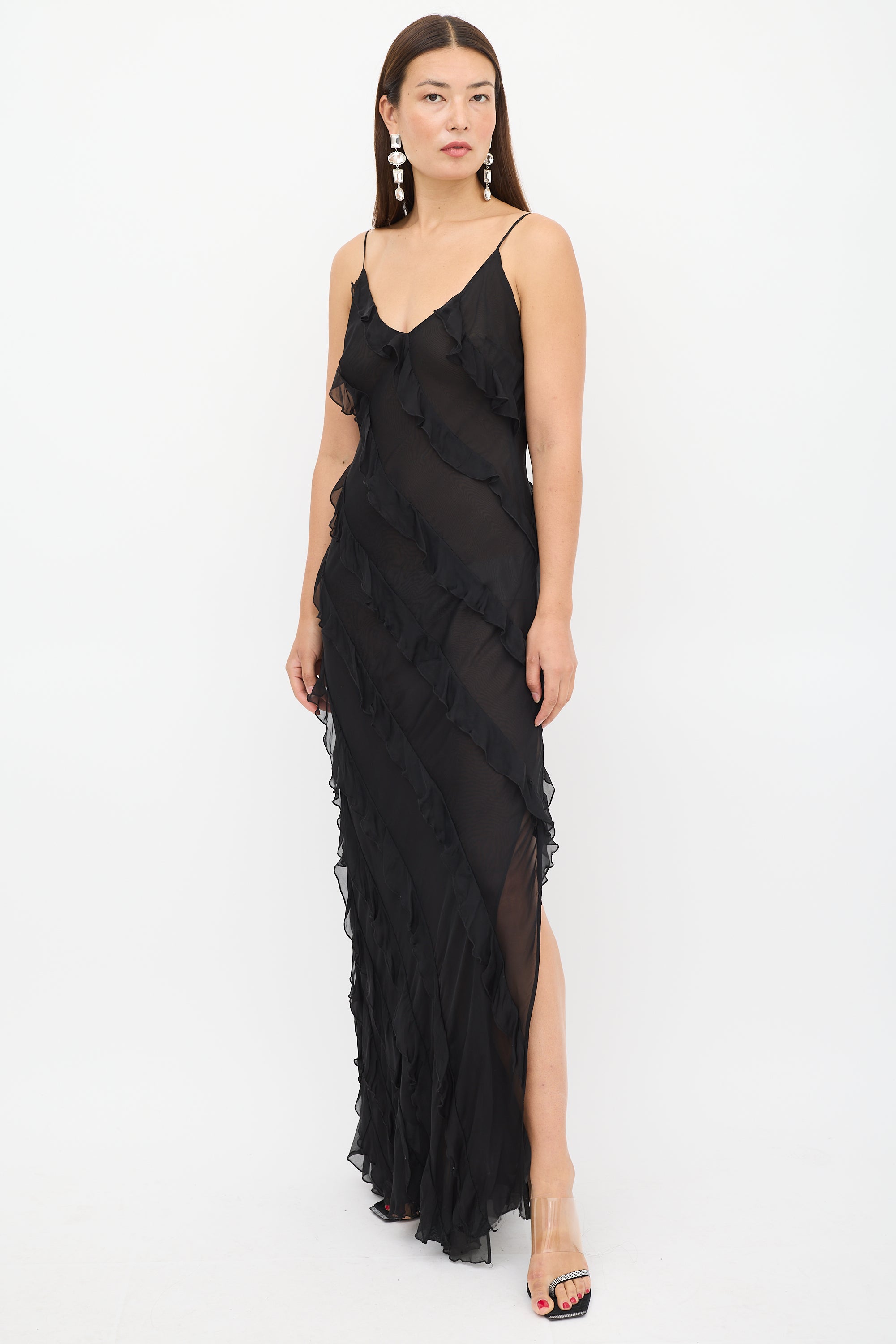 Rat & Boa // Black Ruffled Selena Maxi Dress – VSP Consignment