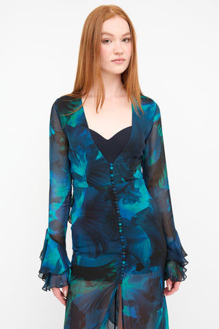 Rat & Boa Blue & Green Fiorella Dress