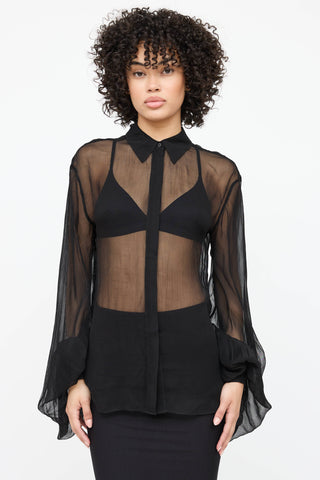 Rat & Boa Sheer Bibi Button Up Top
