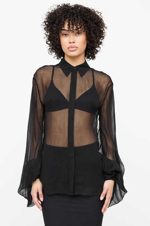 Rat & Boa Sheer Bibi Button Up Top