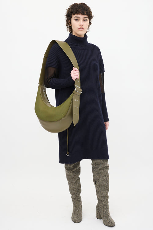 Ratio Et Motus Green Khaki Leather Eclipse Crossbody Bag