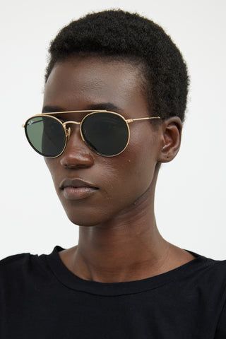 Rayban Black & Gold Aviator RB3647 Sunglasses