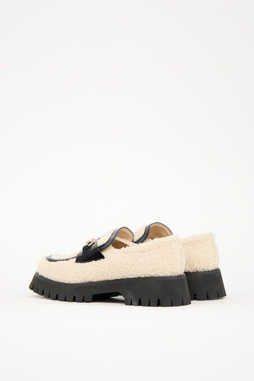 Raye Cream & Black Fleece Sven Loafer