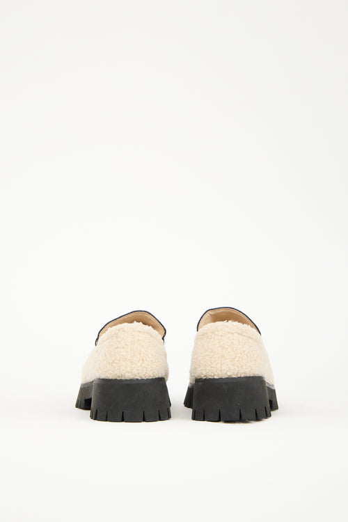 Raye Cream & Black Fleece Sven Loafer