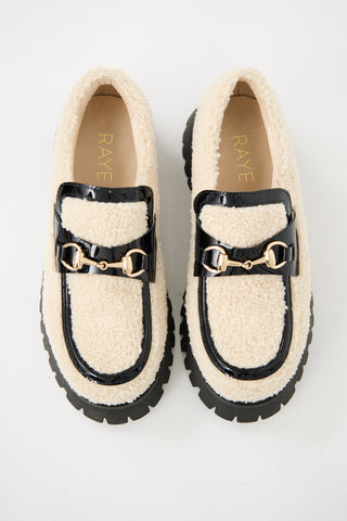 Raye Cream & Black Fleece Sven Loafer