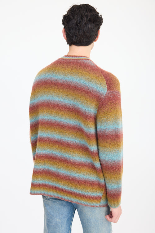 Re/Done Red & Multicolour Wool Striped Cardigan