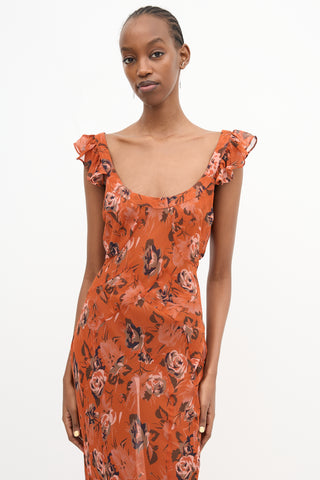 Réalisation Par Silk Floral Lila Dress