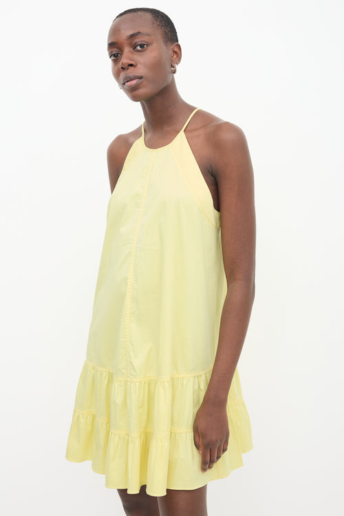 Rebecca Taylor Yellow Halter Ruffle Dress