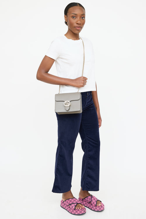 Gucci Leather Dollar Logo Bag