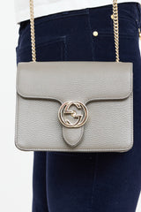 Gucci Leather Dollar Logo Bag