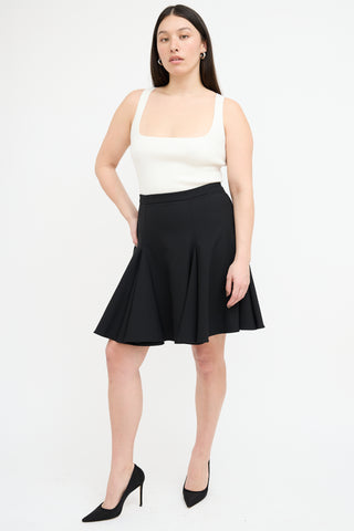 Red Valentino Black Godet Mini Skirt