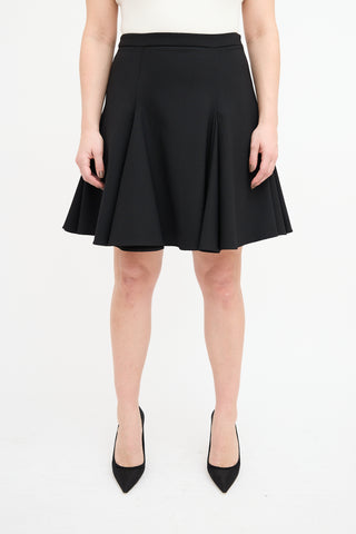 Red Valentino Black Godet Mini Skirt