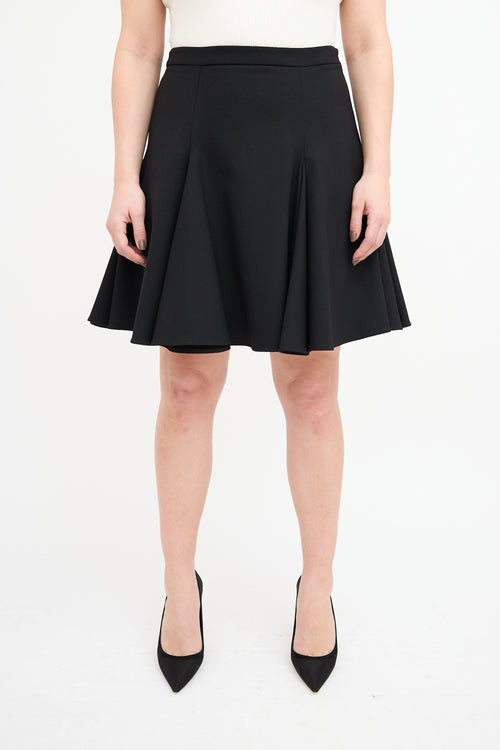 Red Valentino Black Godet Mini Skirt