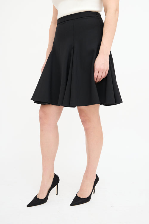 Red Valentino Black Godet Mini Skirt