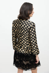 Red Valentino Black & Gold Floral Jacquard Jacket