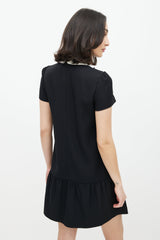 Red Valentino Black & Multicolour Embroidered Dress