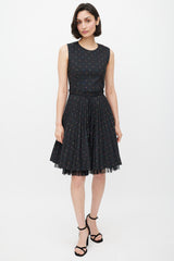 Red Valentino Black & Multicolour Pleated Star Dress